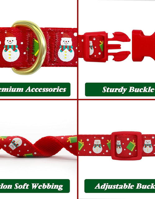 Load image into Gallery viewer, Christmas Dog Collar Adjustable Xmas Dog Collar with Christmas Antler Bow Tie Accessories Snowman Dog Collar for Medium Dogs
