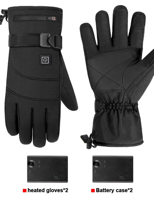 Load image into Gallery viewer, Motorcycle Heated Gloves Winter Warm Lithium Battery Heated Gloves Touch Screen Waterproof Skiing Heated Rechargeable Gloves
