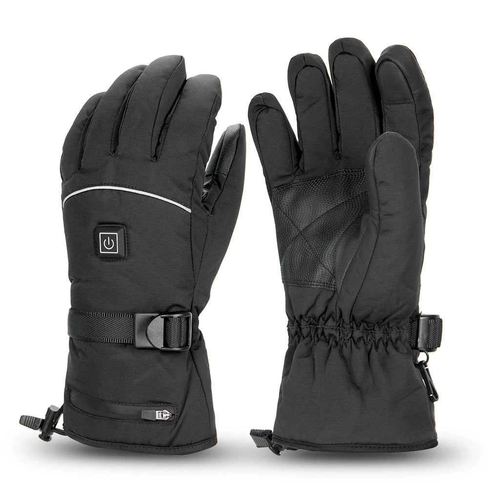 Motorcycle Heated Gloves Winter Warm Lithium Battery Heated Gloves Touch Screen Waterproof Skiing Heated Rechargeable Gloves