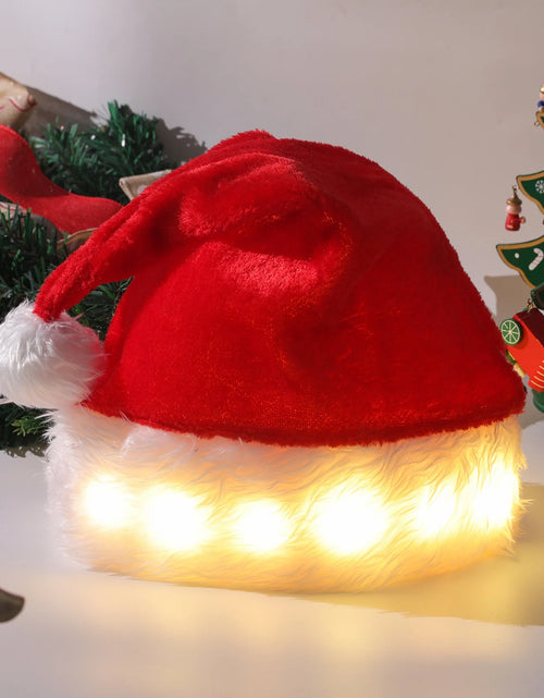 Load image into Gallery viewer, Christmas Hat LED Light Plush Children&#39;S Adult Christmas Decorations Christmas Supplies Luminous Santa Hat Home Decoracion
